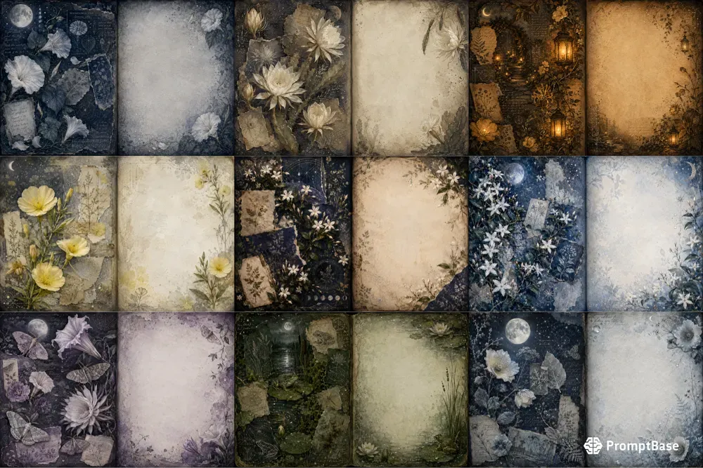 Moonflower Night Journal Spreads