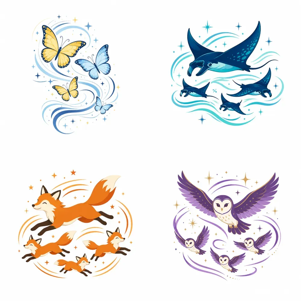 Magical Animal Family Vectors