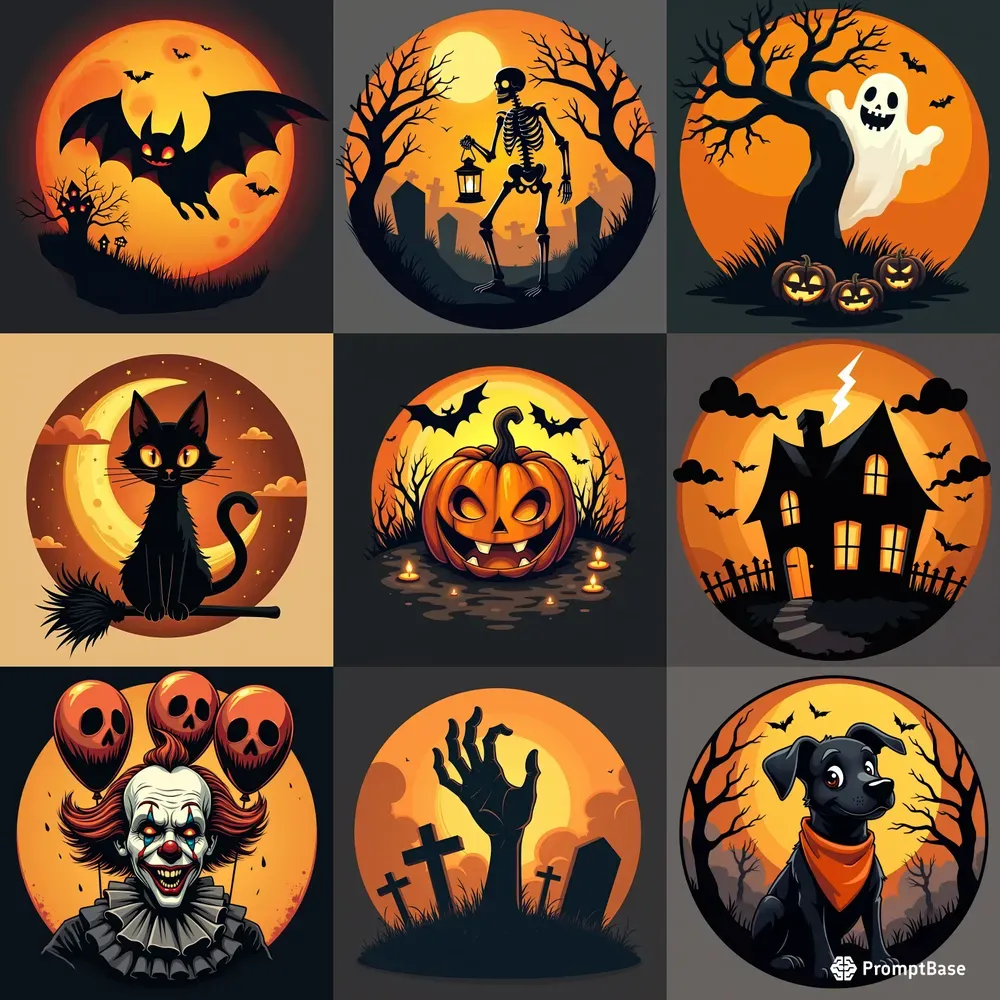 Spooky Circle Shape Tshirt Designs