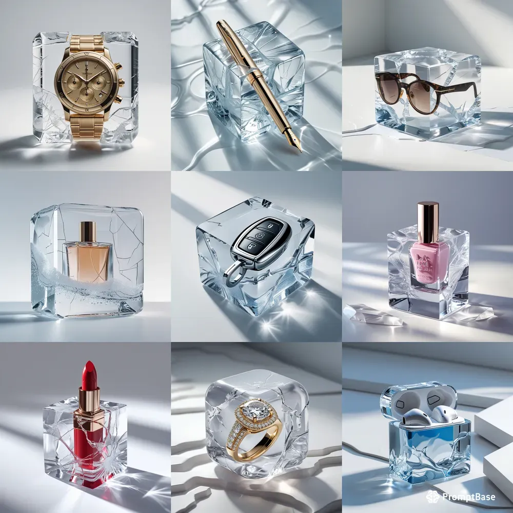 Luxury Products In Artistic Ice Cubes