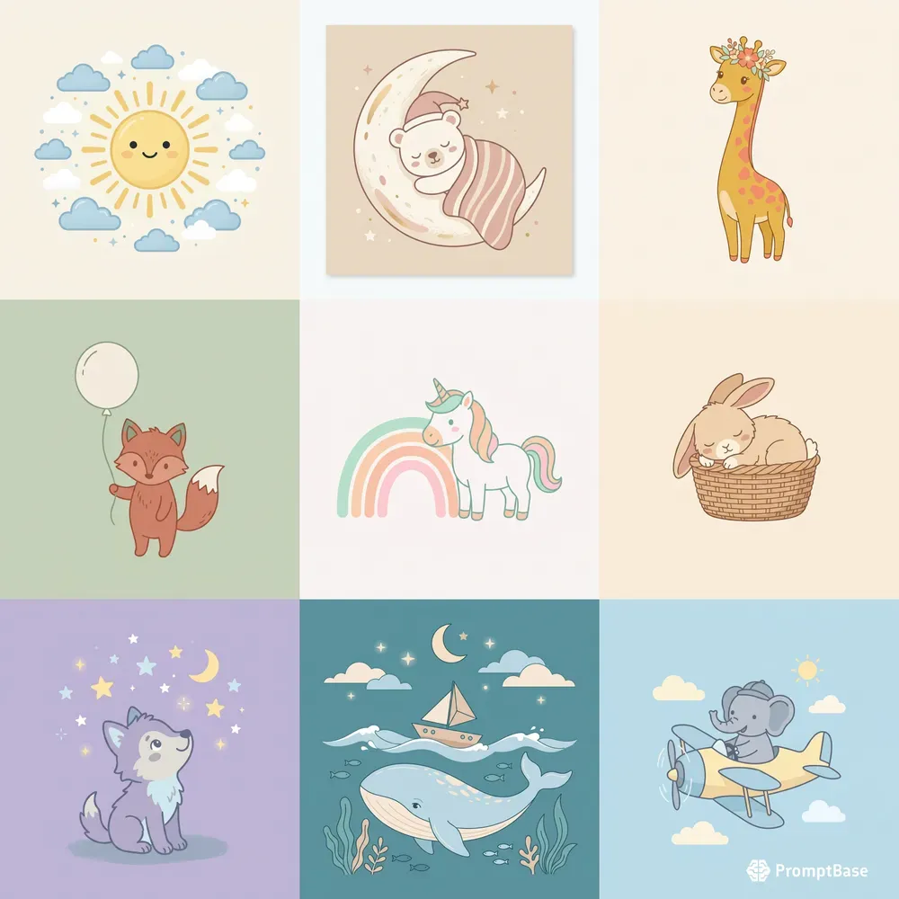 Soft Pastel Nursery Vectors