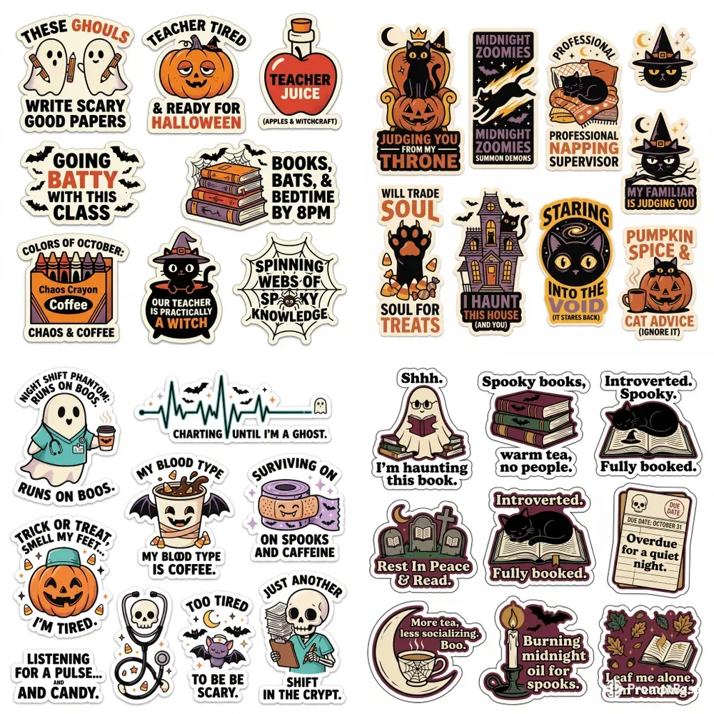 Funny Halloween Sticker Sheets