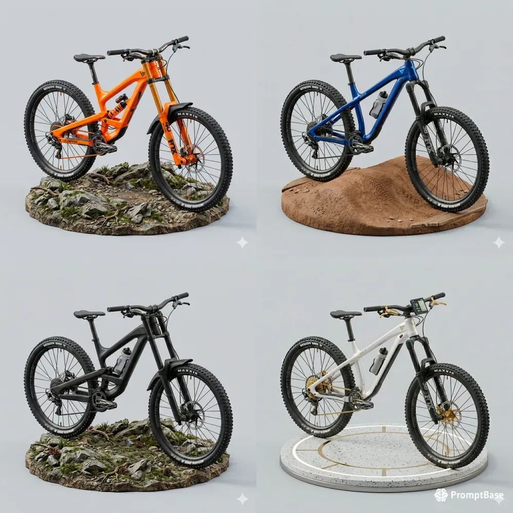 Ultradetailed 3D Isometric Mountain Bikes