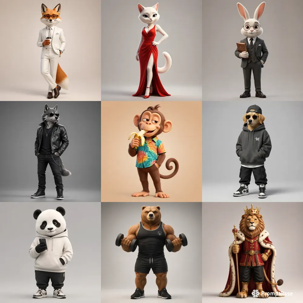 Stylish Animal Characters