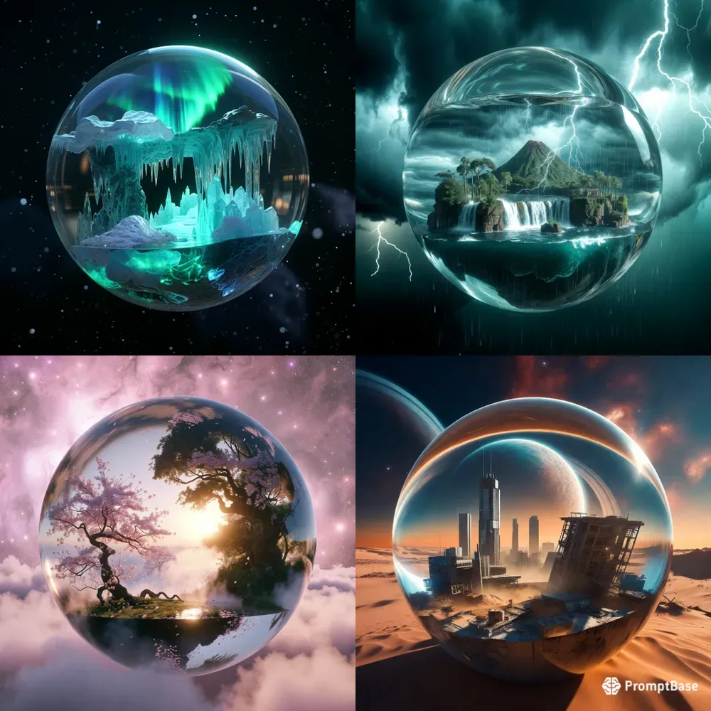 Miniature Worlds In Glass Spheres
