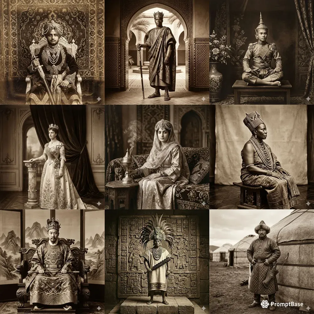 Vintage Royal Sepia Portraits