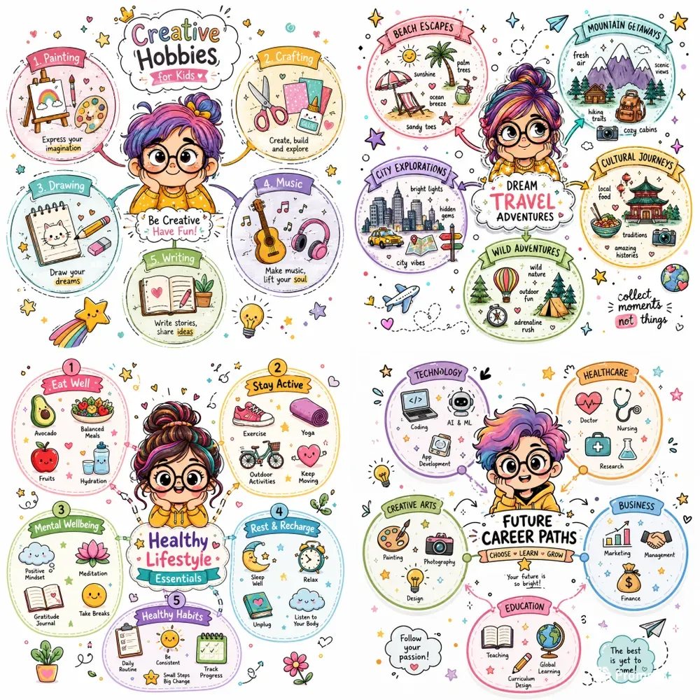 Creative Hobby Mind Map Posters
