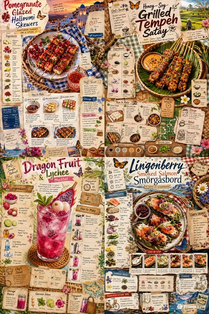 Bespoke Picnic Cookbook Journal Pages