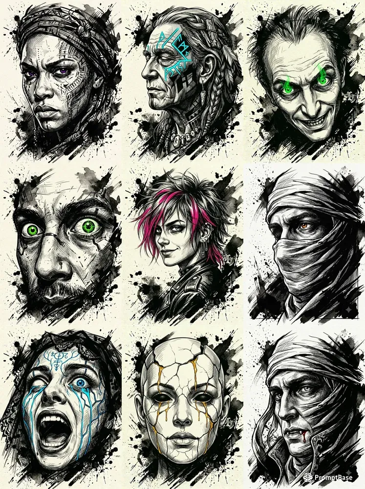 Vivid Accent Graphic Novel Portraits