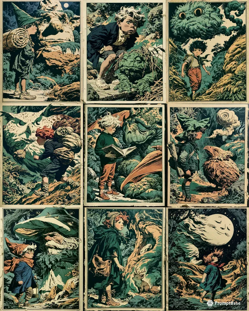Vintage Fairytale Adventure Illustrations