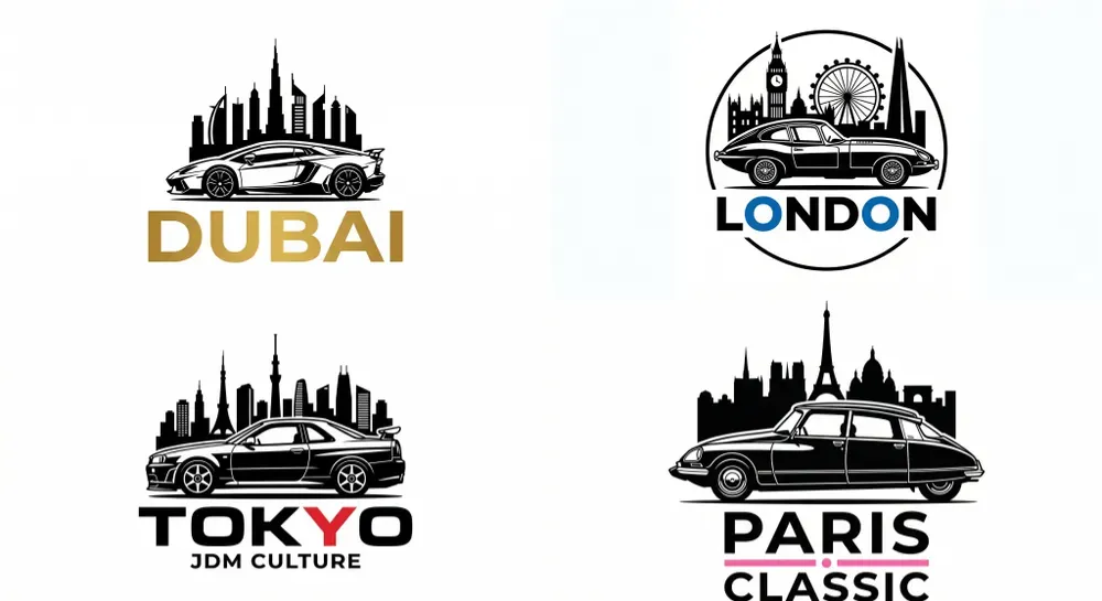 Vector Logos Cities With Cars