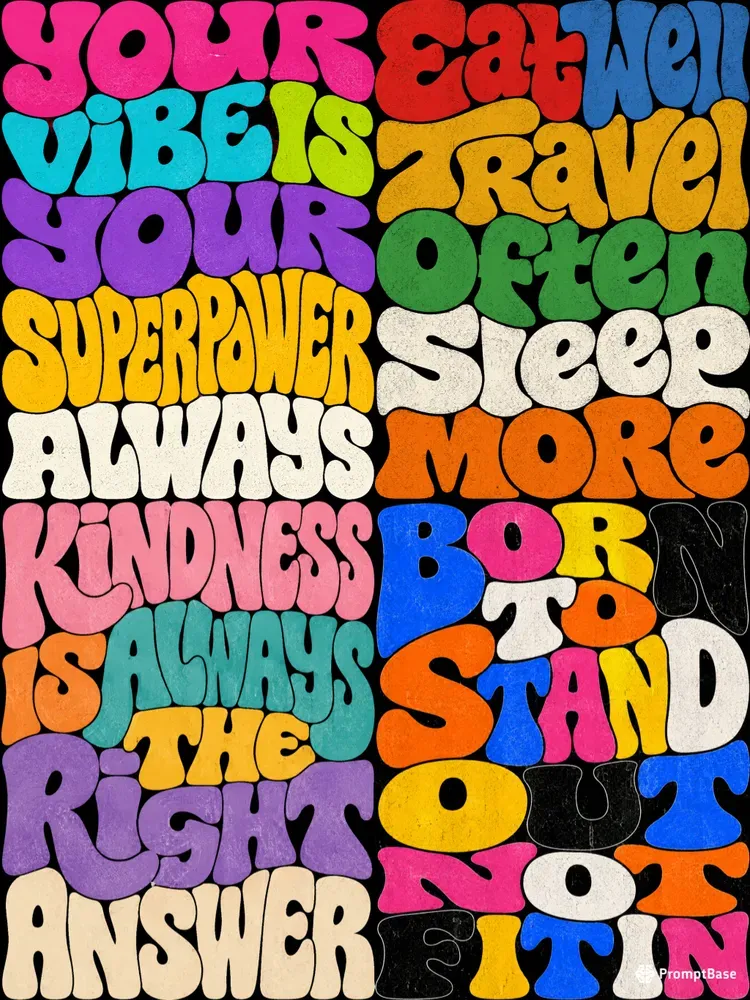 Retro Chunky Lettering Quote Designs