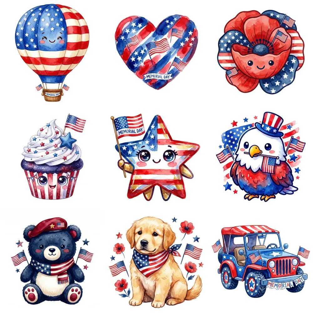 Cute Kawaii Memorial Day Clipart