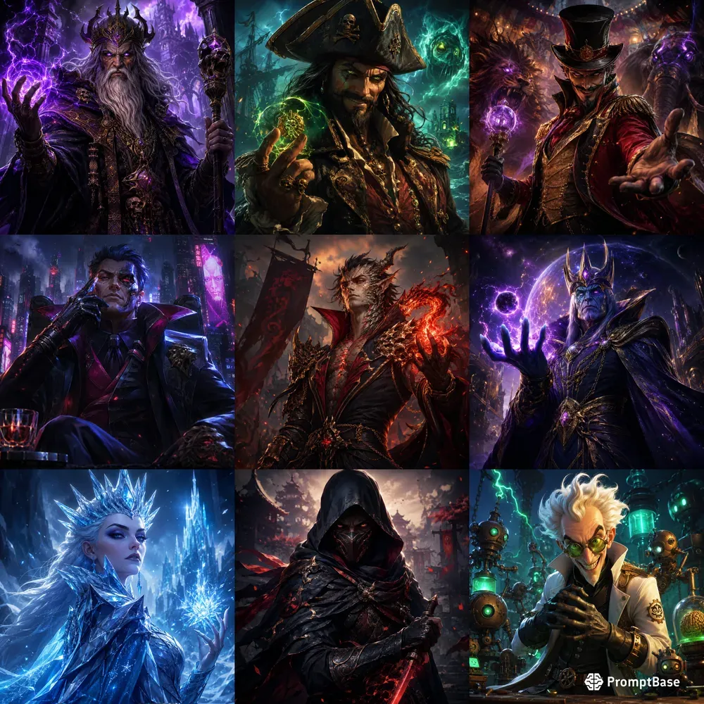 Cinematic Animated Villain Portraits