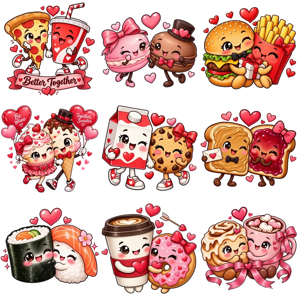 Cute Valentine Food Couple Cliparts
