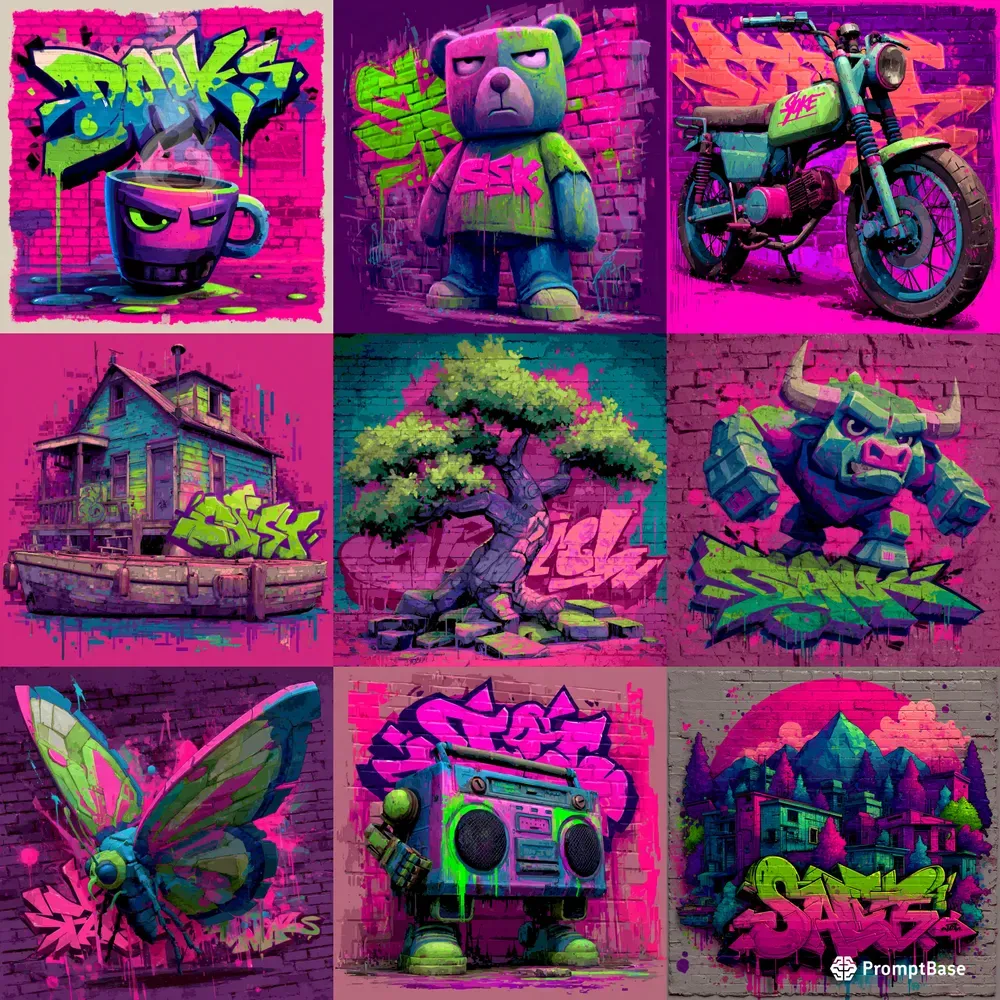 Graffiti Spray Neon Street Pop Art