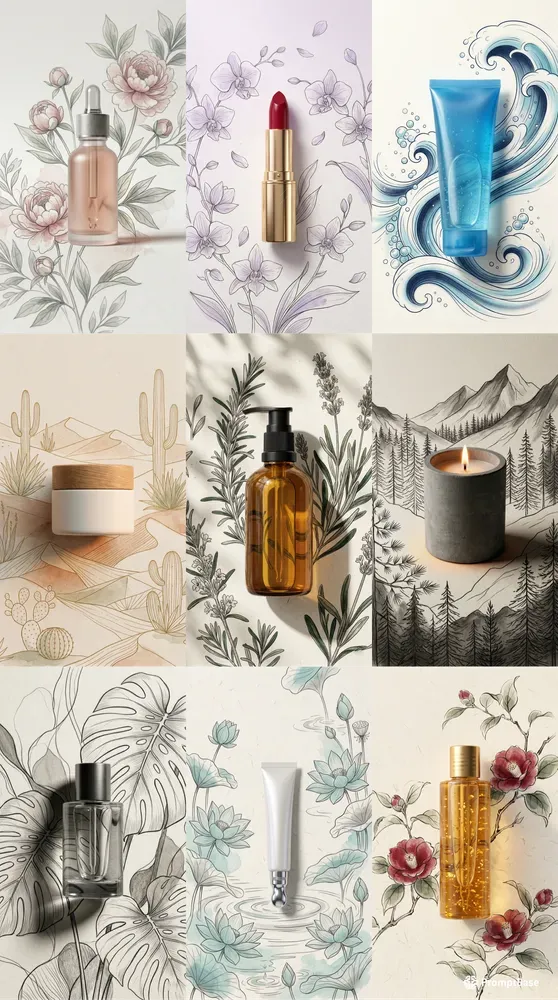 Natures Blueprint Botanical Line Art