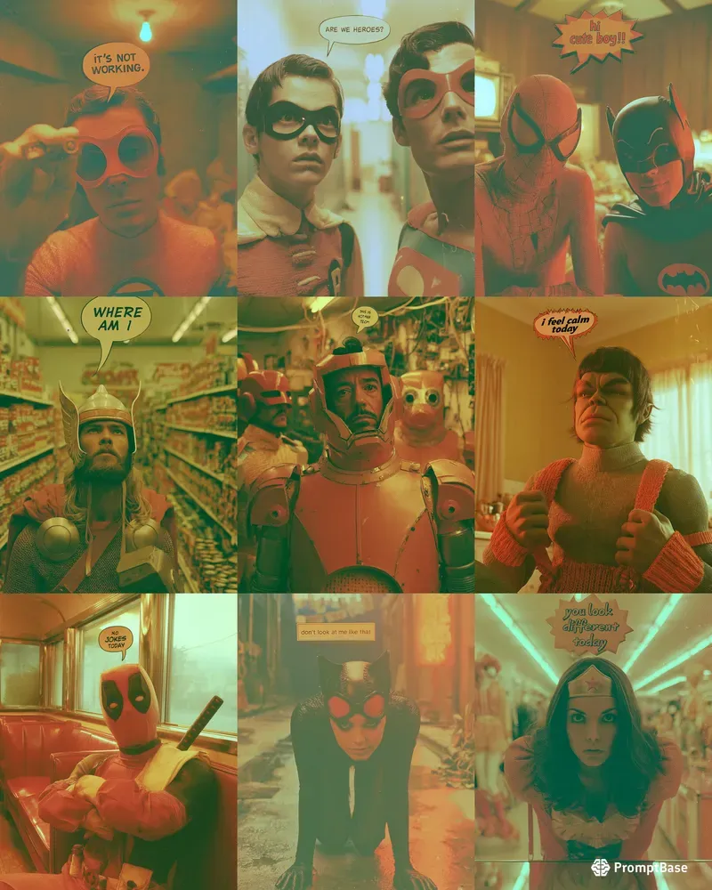 Retro Surreal Comic Hero Portraits