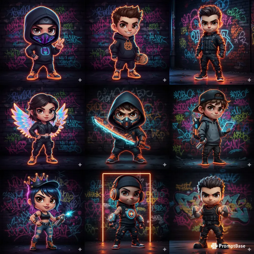 Neon Urban Rebel Characters