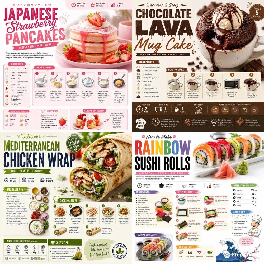 Professional Recipe Infographic Kits