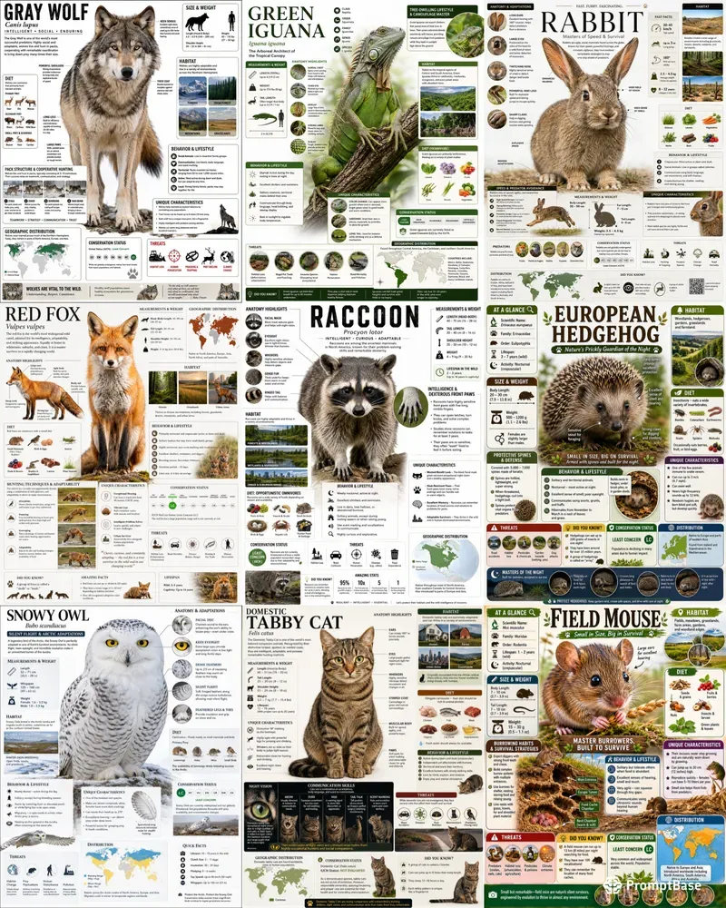 Wildlife Infographic Posters Ai