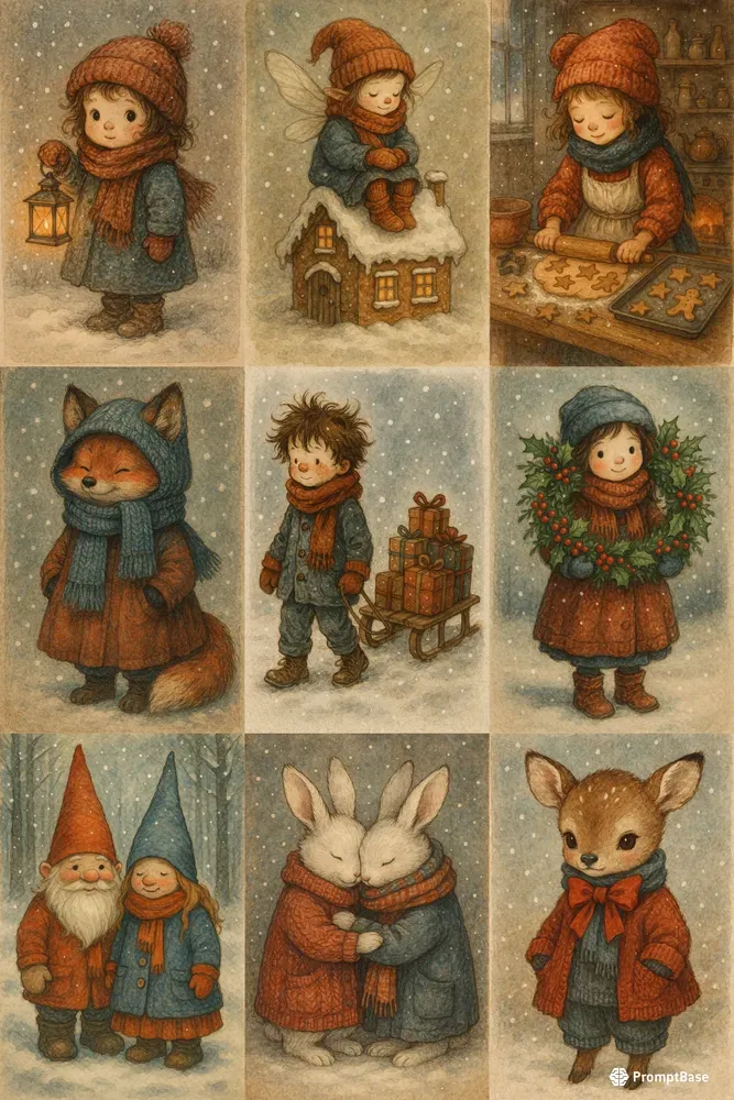 Whimsical Winter Storybook Characters