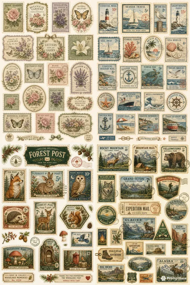 Vintage Postage Sticker Generator