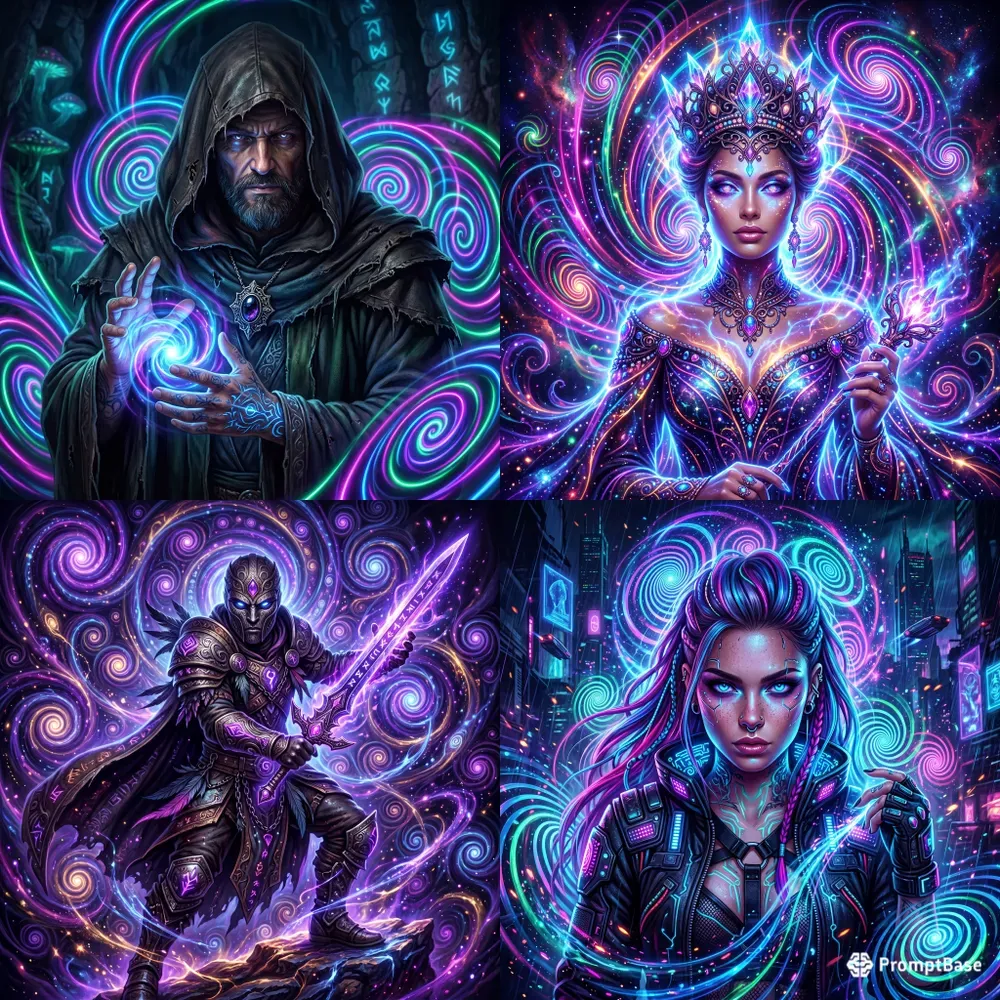 Hypnotic Spiral Character Art