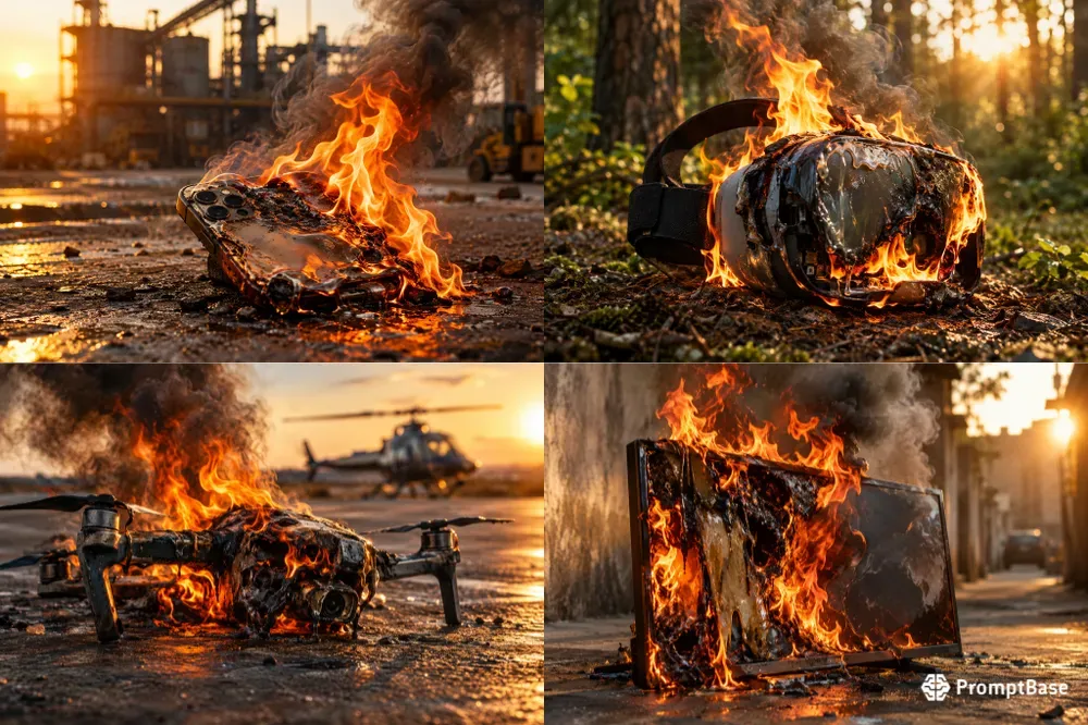 Cinematic Melting Electronics Photos