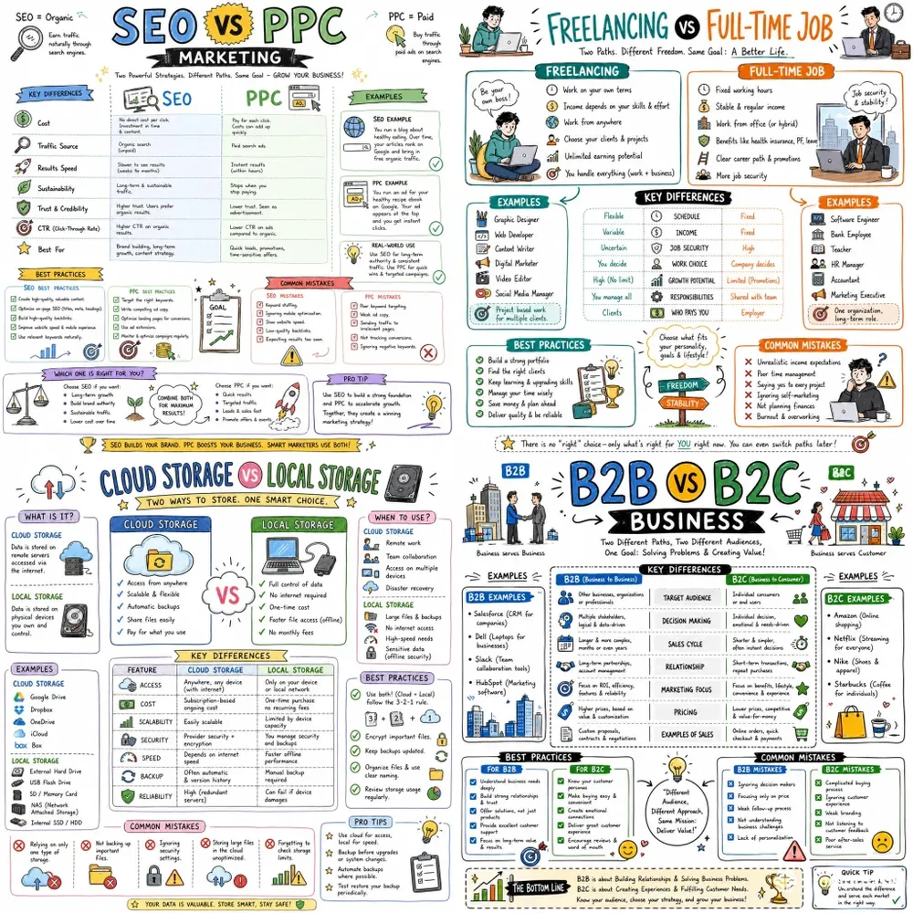 Visual Comparison Infographic Posters