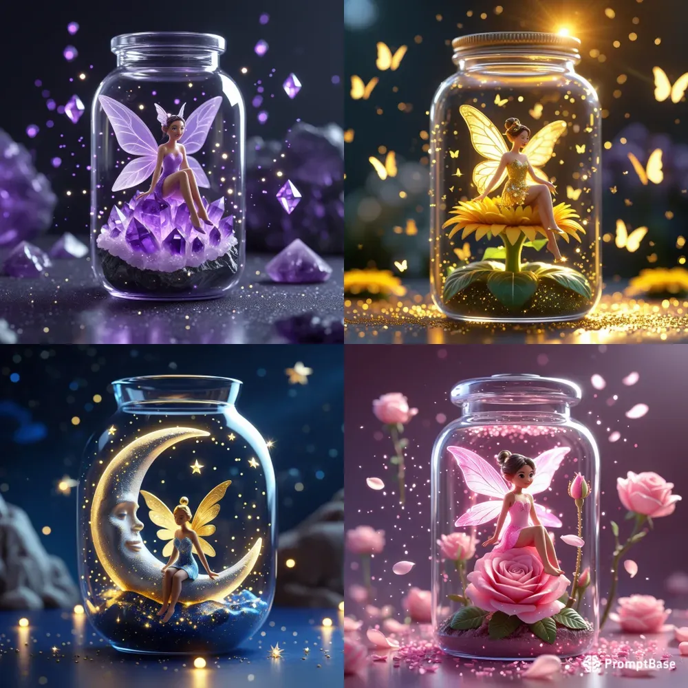 Magical 3D Fairy Miniature World Jars