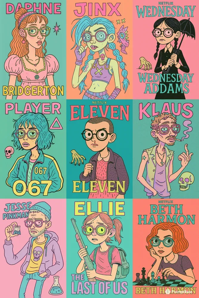 Nerdy Indie Poster Tv Character Series