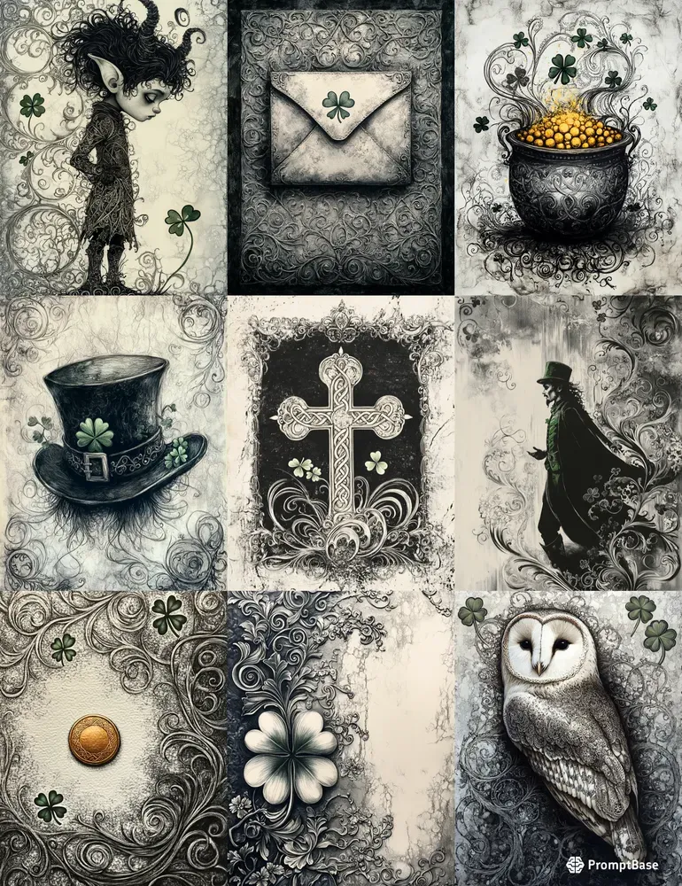 Monochrome St Patricks Day Scrapbooking