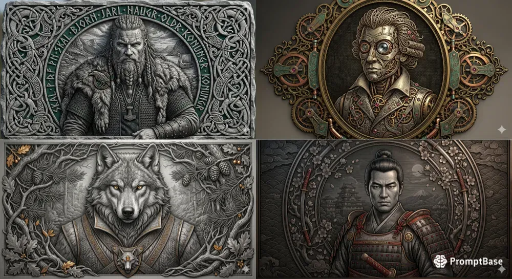 Monetary Icons Engraved Portraits