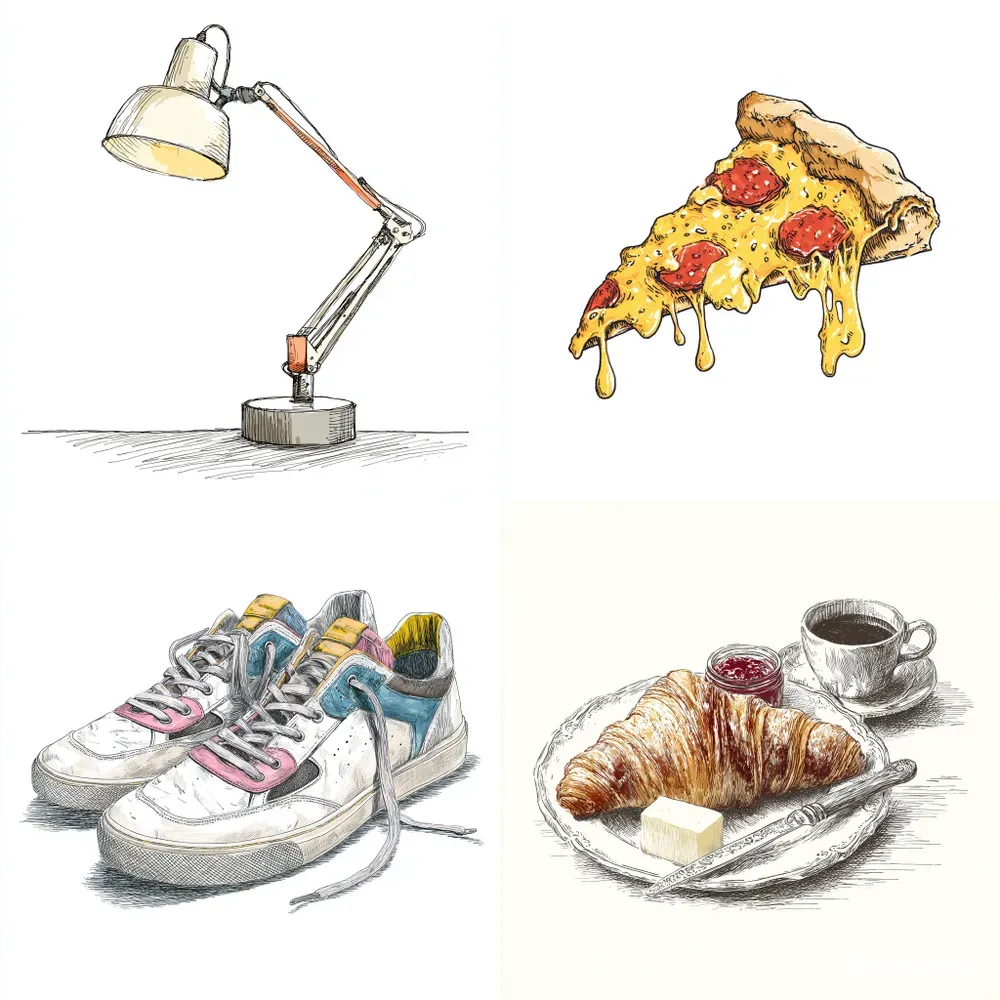 Artistic Handdrawn Object Sketches