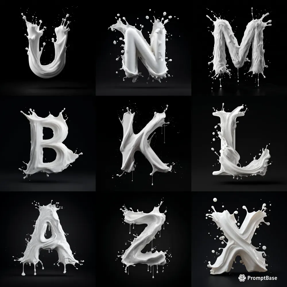 Milk Splash Typography Letter Logos