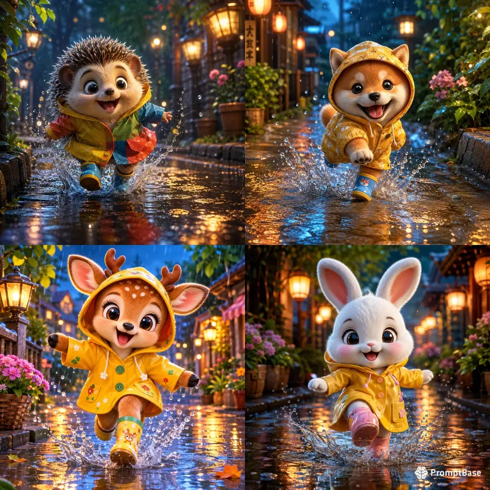 Whimsical Rainy Character Adventures