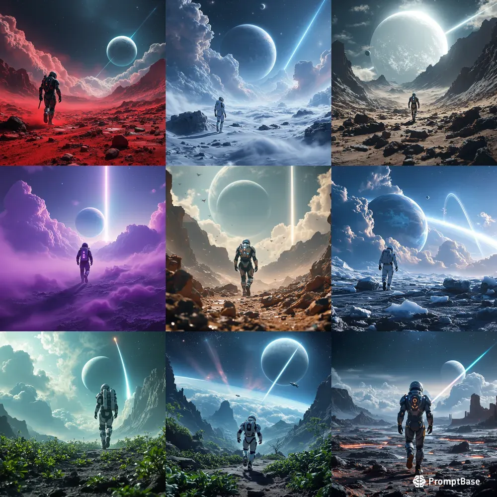 Epic Space Scenes In Alien Landscapes