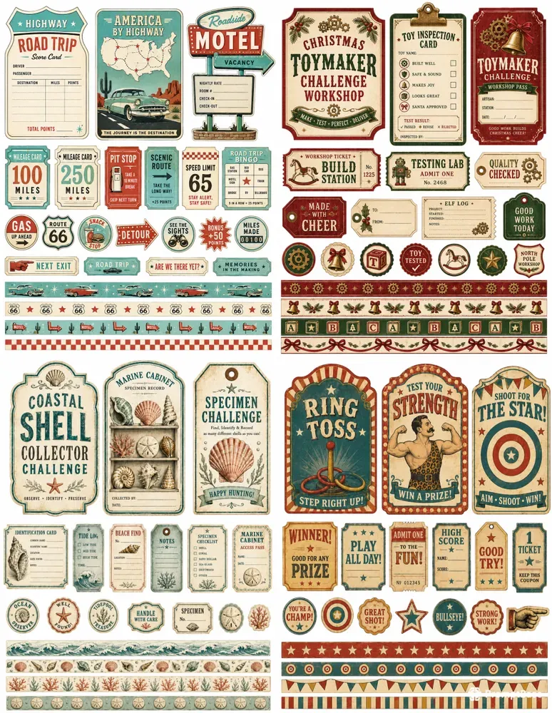 Themed Game Activity Ephemera Sheets