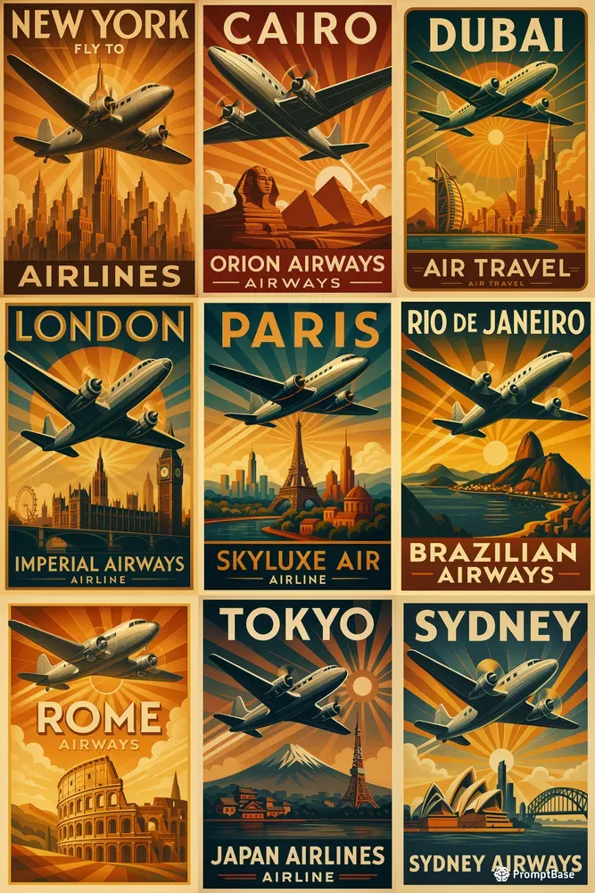Vintage Art Deco Travel Posters 1930s