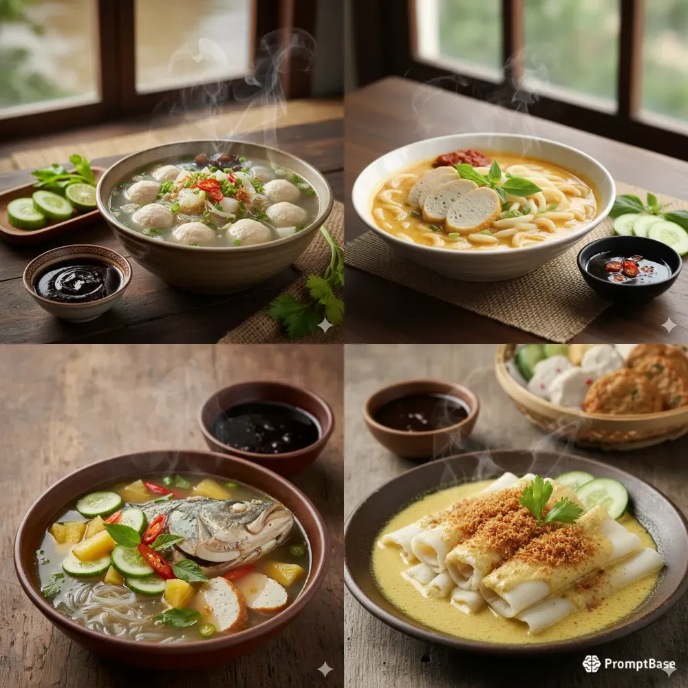 Sumatera Selatan Dishes Stock Photos