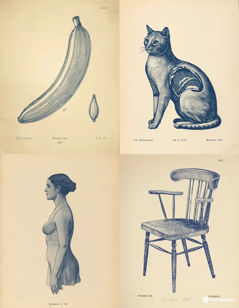 Vintage Scientific Illustration Style