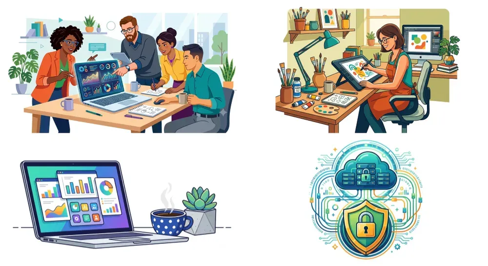 Flat Vector Modern Graphic Assets