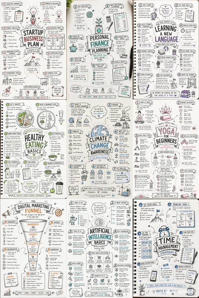 Pro Hand Drawn Sketch Note Infographics