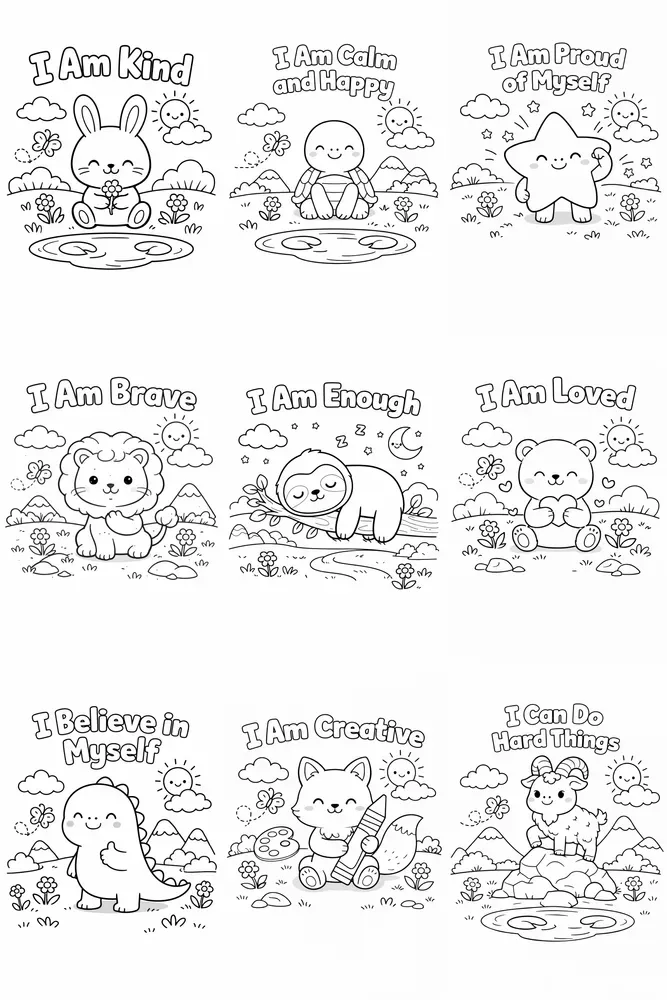 Positive Affirmations Coloring Pages