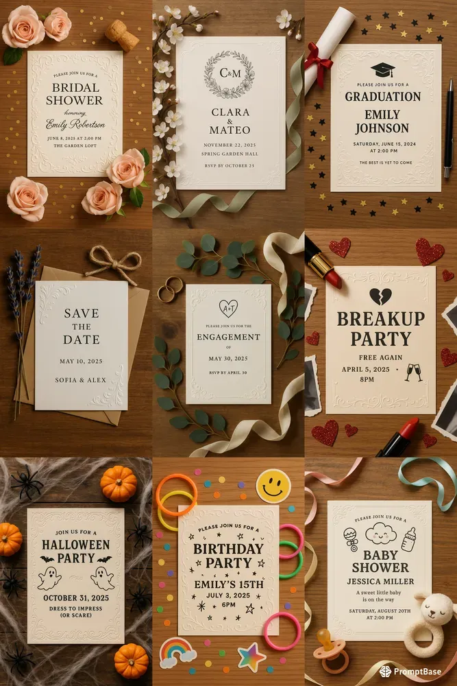 Any Event Invitation Card Aesthetics