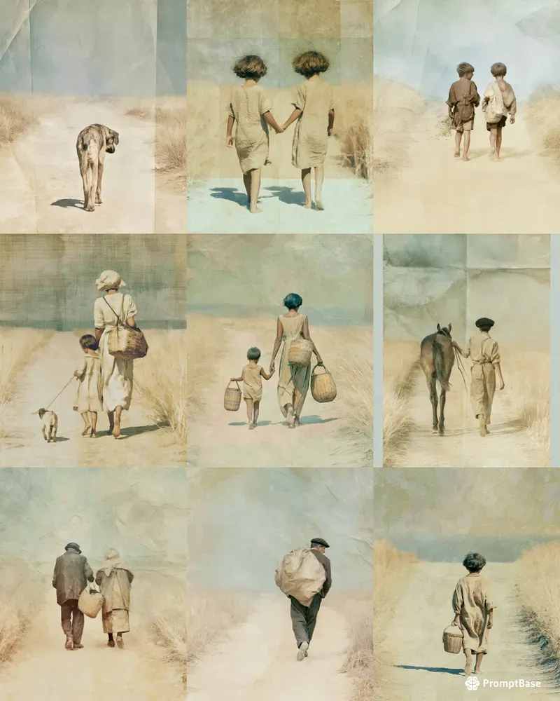 Painterly Emotional Walking Scenes