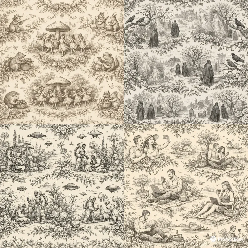 Vintage Toile Scene Generator