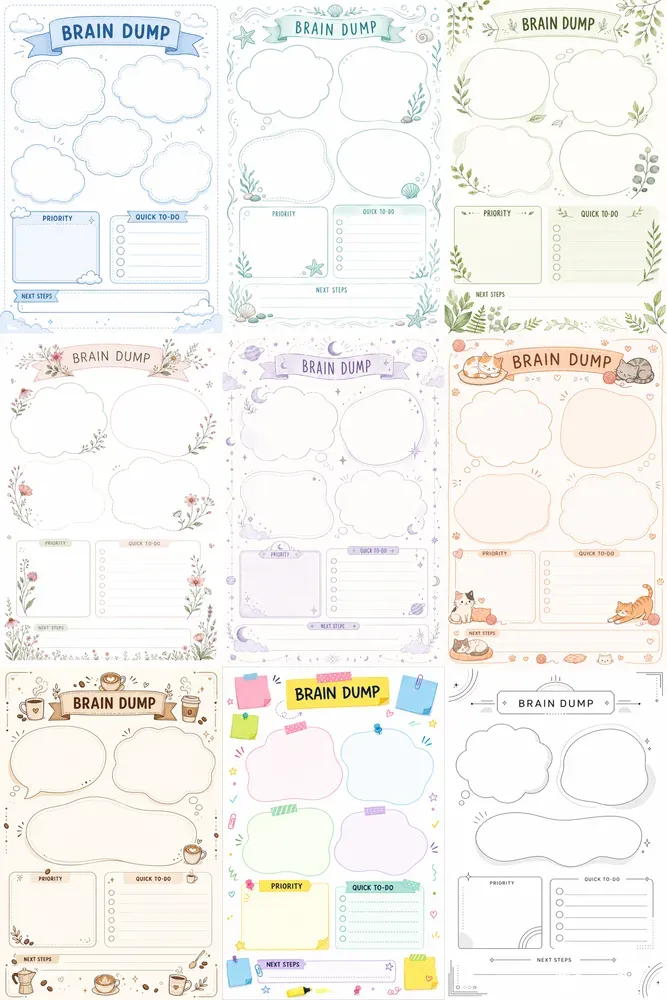 Brain Dump Planner Pages