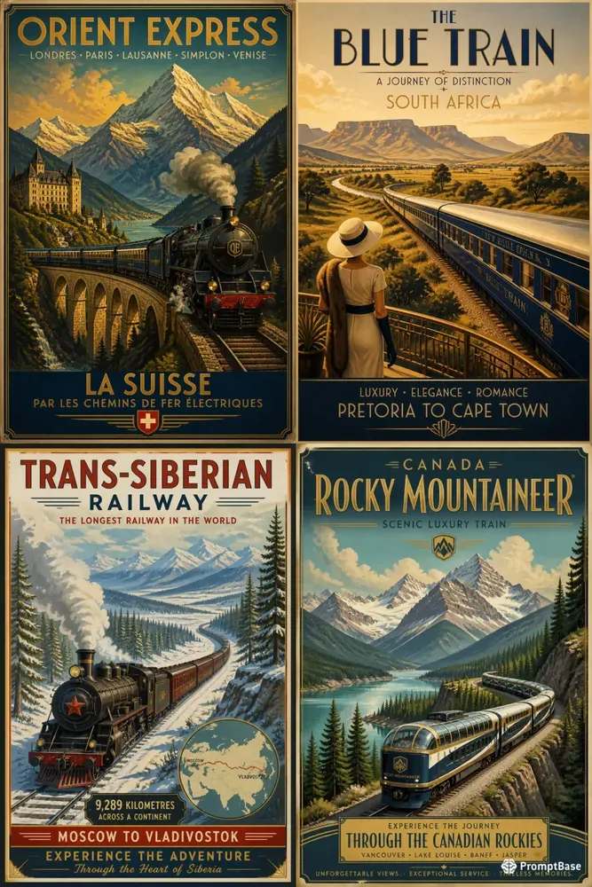 Retro Railway Travel Posters